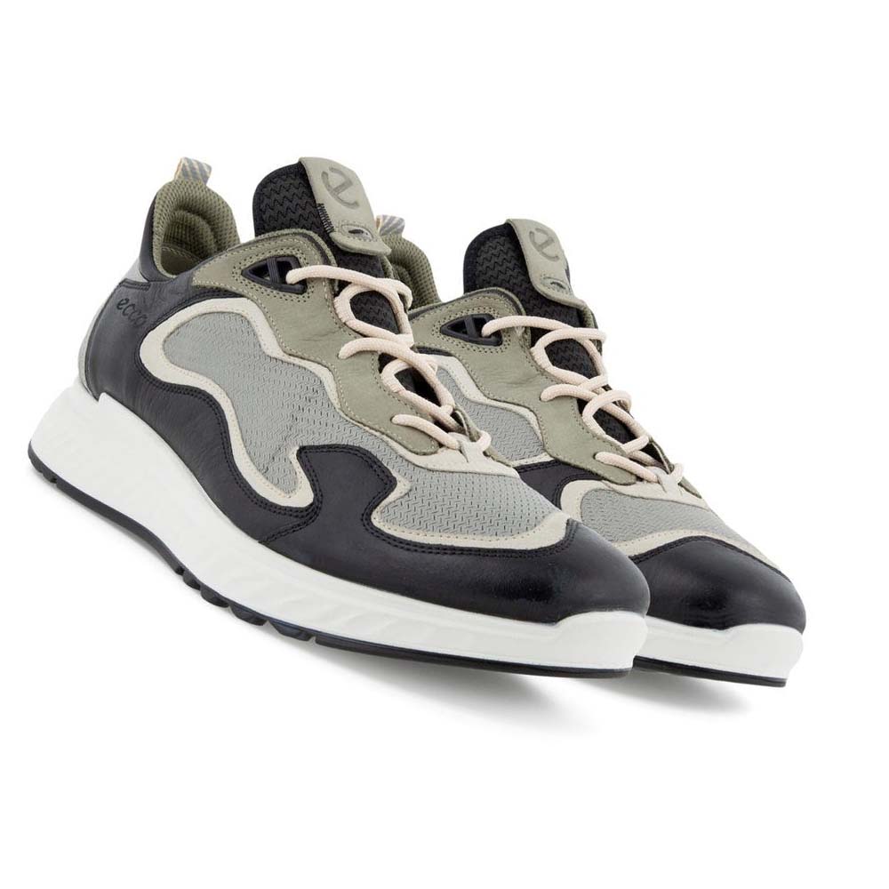 Men's Ecco St.1 Laced Sneakers Grey / Black | Canada 647HAP